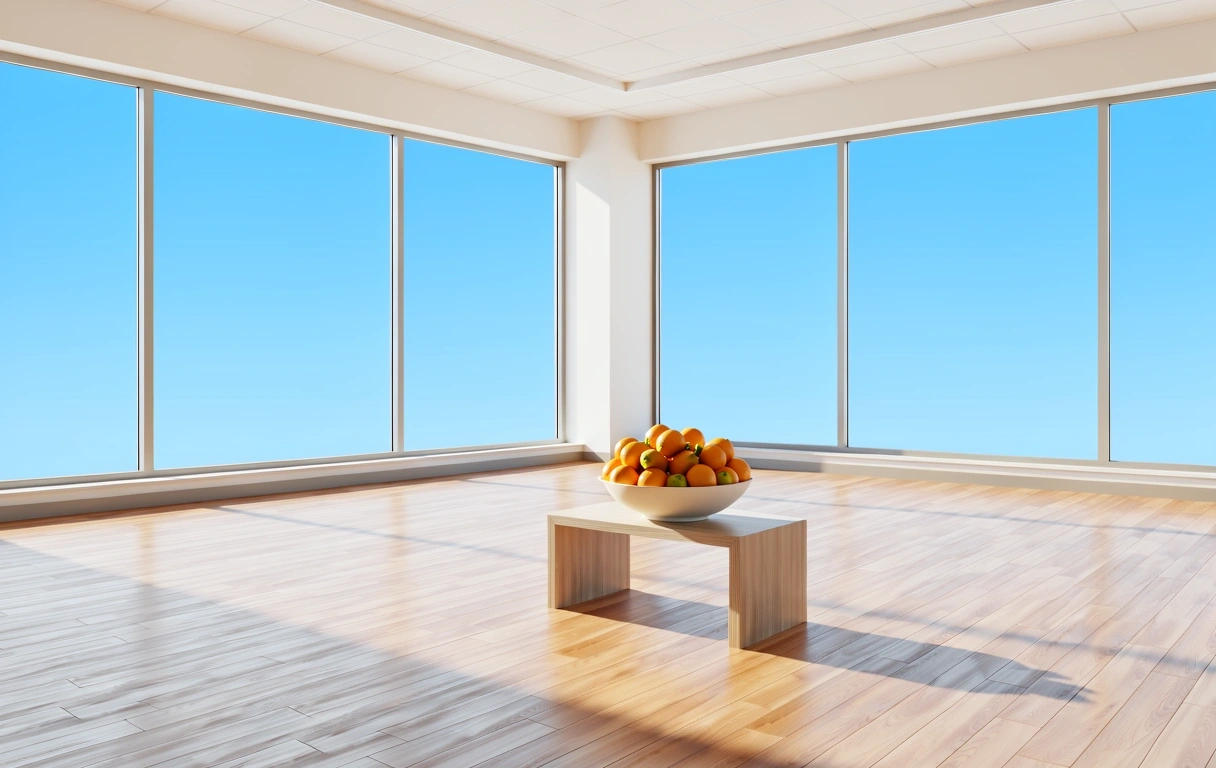 Bright exercise space suggesting active lifestyle